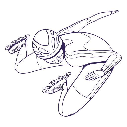 Rollerskater personaje dibujado a mano Diseño PNG