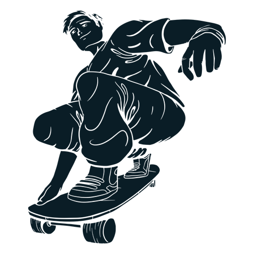 Personagem de skatista preta Desenho PNG