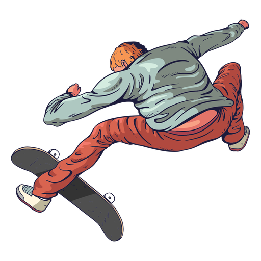 Skater tricks character PNG Design