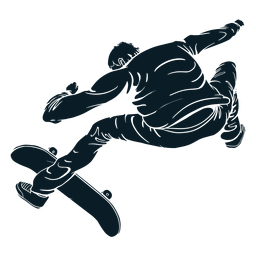 Skater betrügt den Charakter schwarz PNG-Design