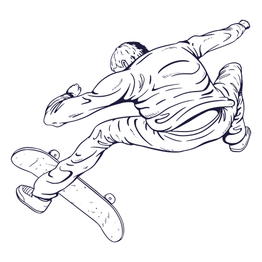 Skater tricks character hand drawn PNG Design