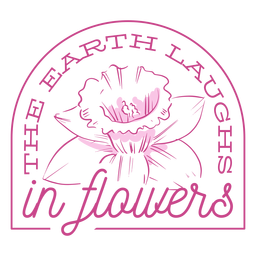 A terra ri em emblema de flores Desenho PNG