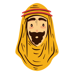 Traditional arab man head PNG Design