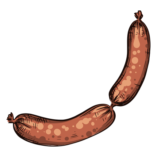 Two sausages illustration PNG Design
