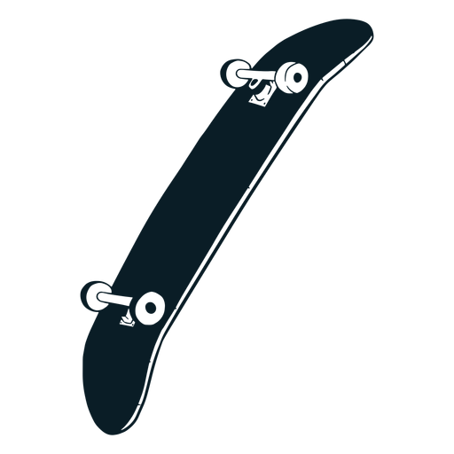 Auf dem Kopf stehendes Skateboard schwarz und weiß PNG-Design