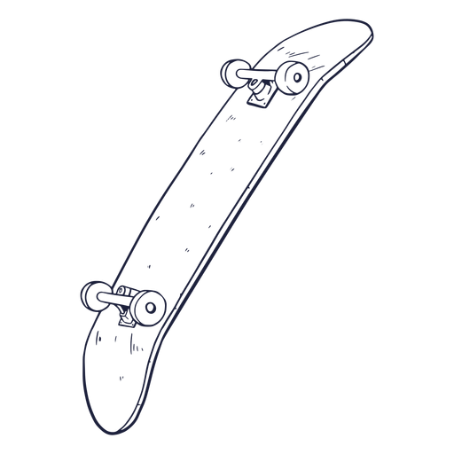 Dibujado a mano patineta al rev?s Diseño PNG