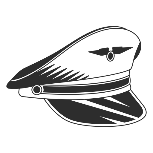 Gorra piloto vintage blanco y negro Diseño PNG