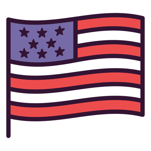 Winken des Flaggensymbols der Vereinigten Staaten PNG-Design