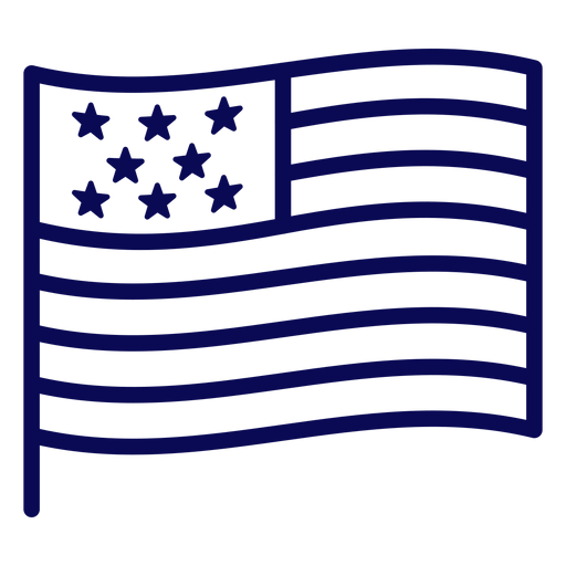 Waving united states flag stroke