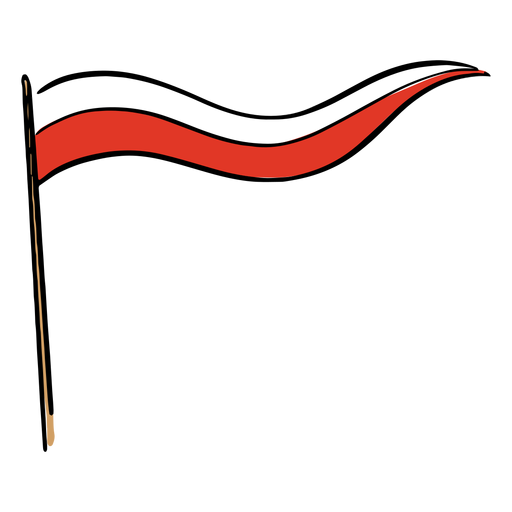 Weißer und roter Wimpel PNG-Design