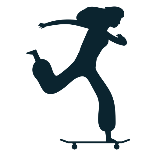Silhueta de mulher patinando Desenho PNG
