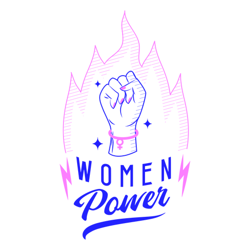 Design de distintivo de poder feminino Desenho PNG