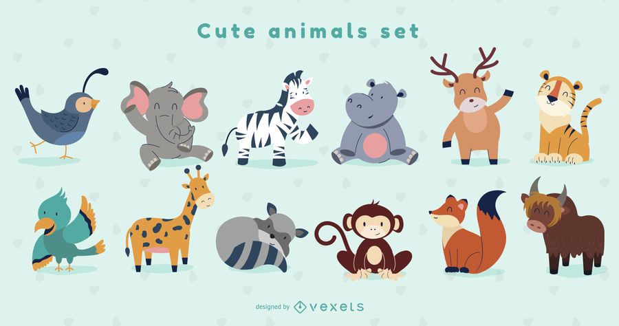 Cute Animals Design Set Cute Animals Design Set