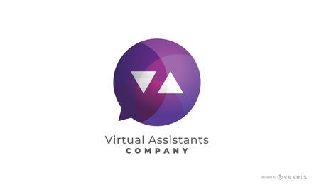 Design do logotipo do assistente virtual do ícone da bolha