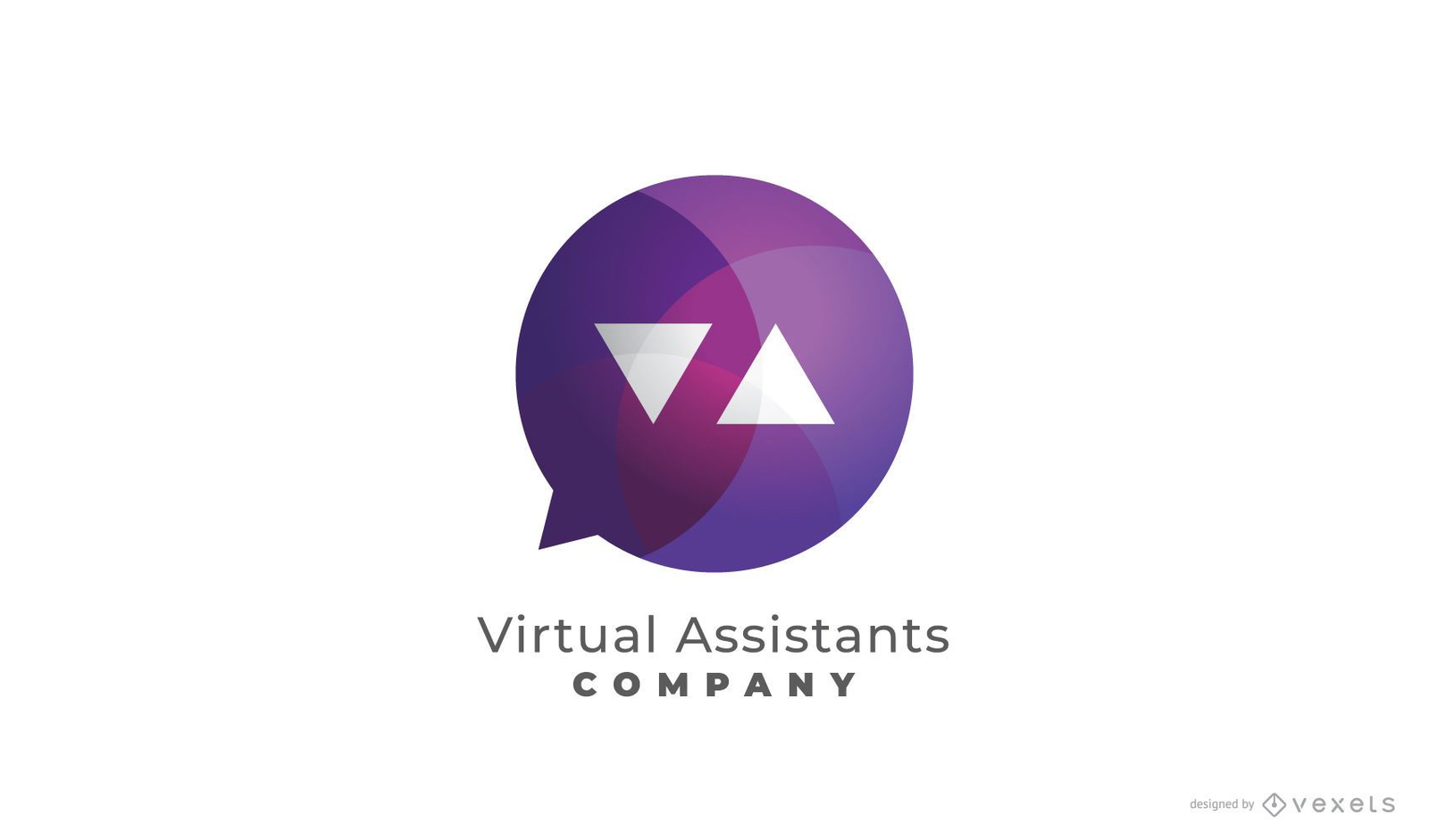 Bubble Icon Virtual Assistant Logo Design