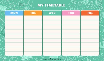 Modelo de calendário colorido da escola