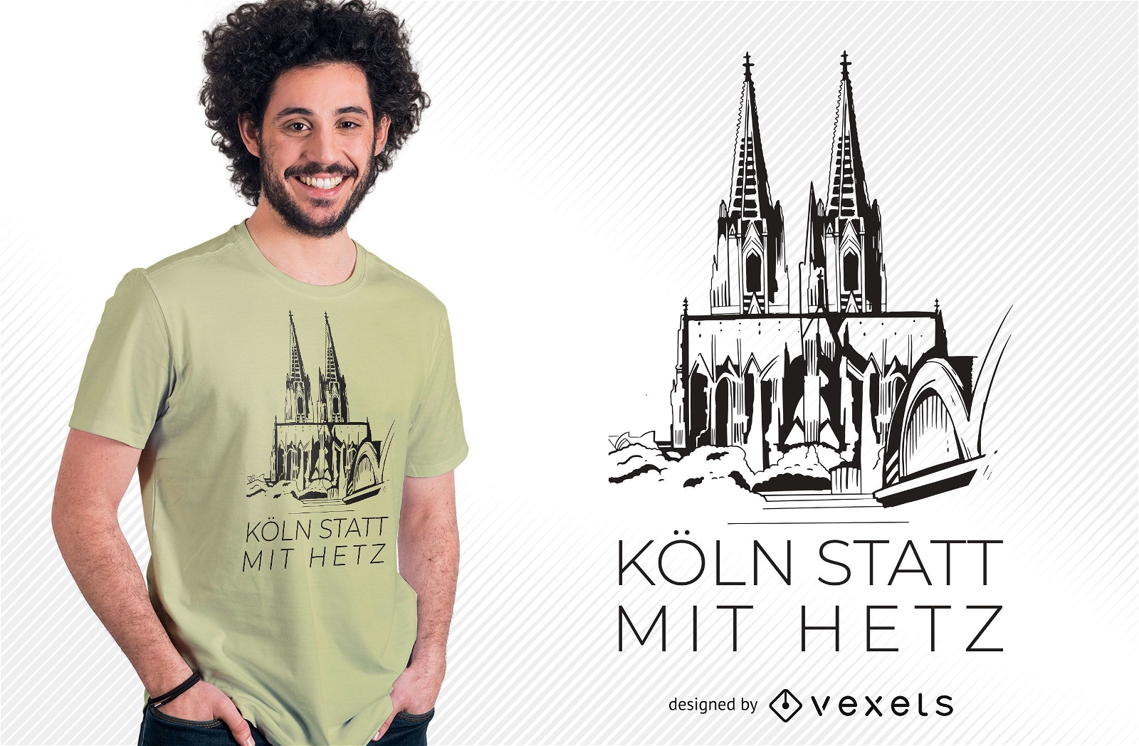 Dise?o de camiseta de la catedral de Colonia