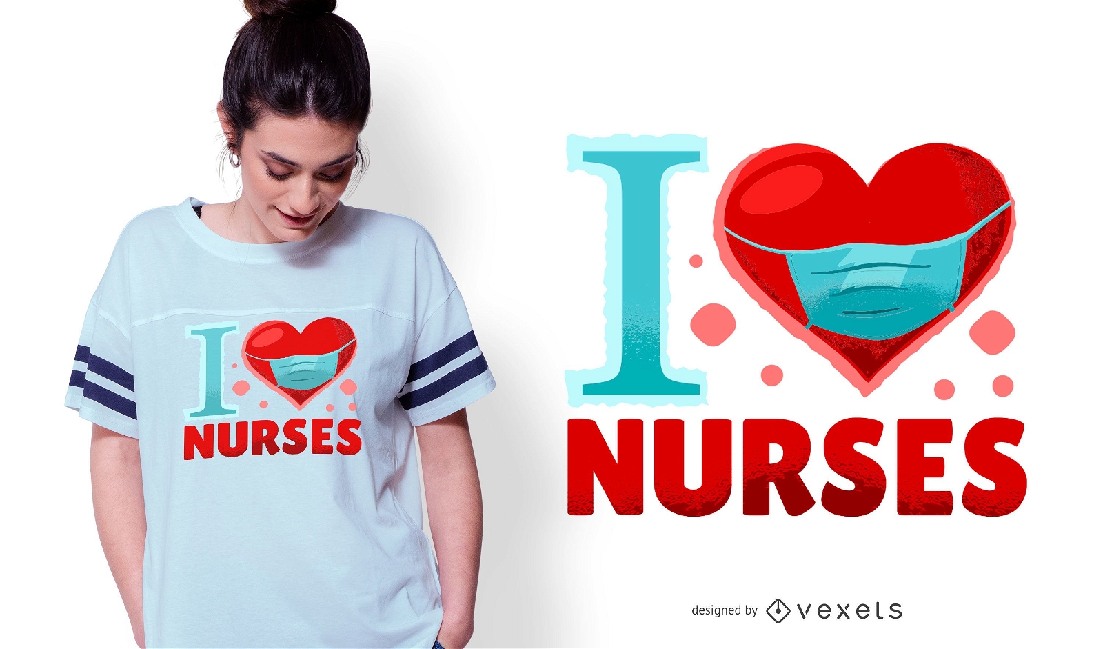 Eu amo o design de camisetas de enfermeiras