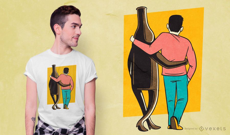 Beer and Man T-shirt Design Beer and Man T-shirt Design