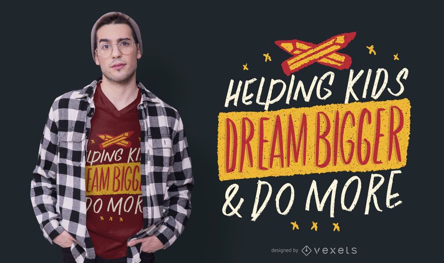 Helping Kids Text T-shirt Design Helping Kids Text T-shirt Design