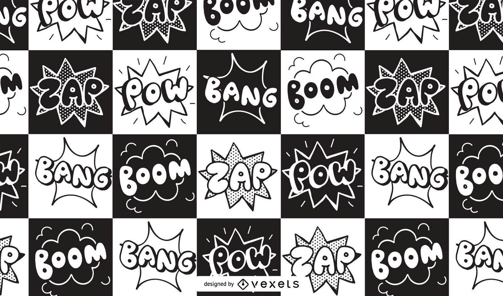 Comic Book Boom Zap Pattern Design