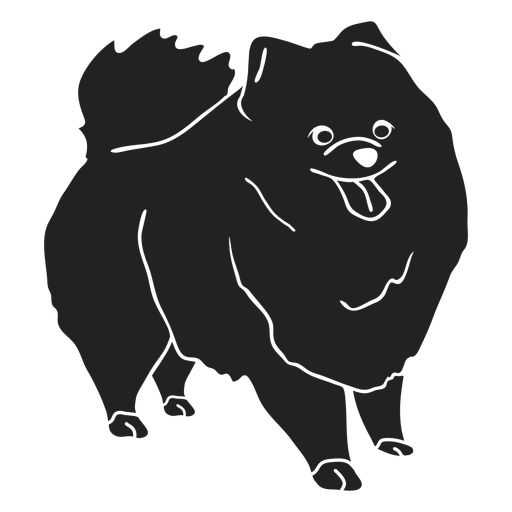 Perro Pomerania negro Diseño PNG