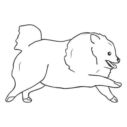 Pommerscher Hund der Schlaganfall läuft PNG-Design