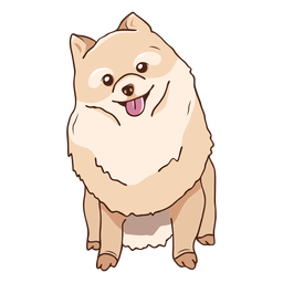 Ilustração de cão sentado na Pomerânia Desenho PNG