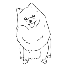 Carrera de perro Pomerania sentado Diseño PNG