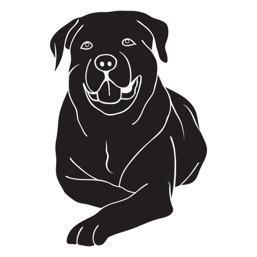 Rottweiler Hund liegt schwarz PNG-Design