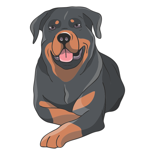 Perro Rottweiler acostado ilustración - Descargar PNG/SVG transparente