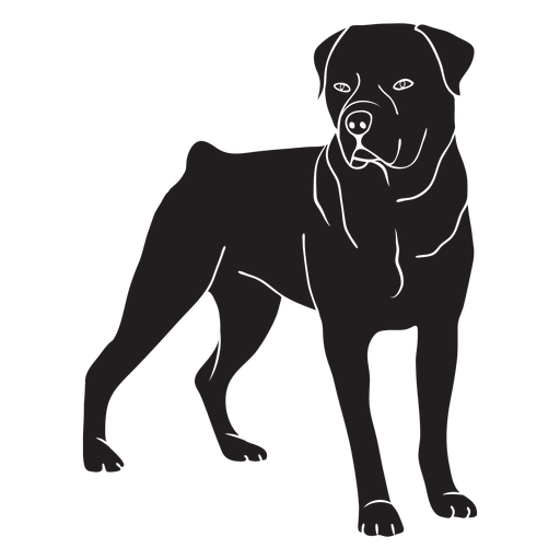 Rottweiler dog side black PNG Design