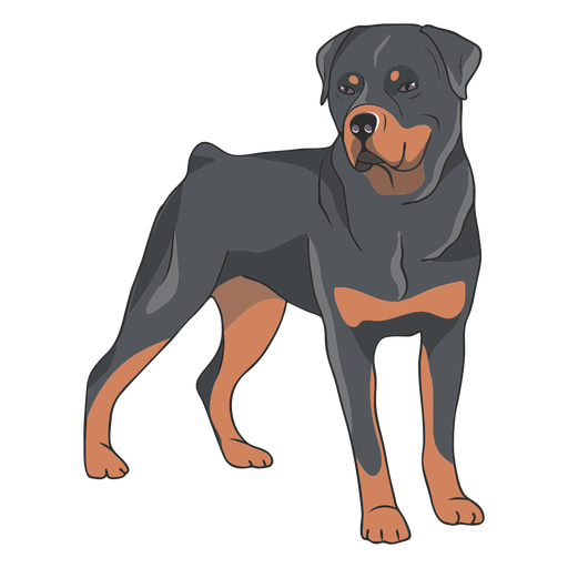 Ilustración del lado del perro rottweiler Diseño PNG
