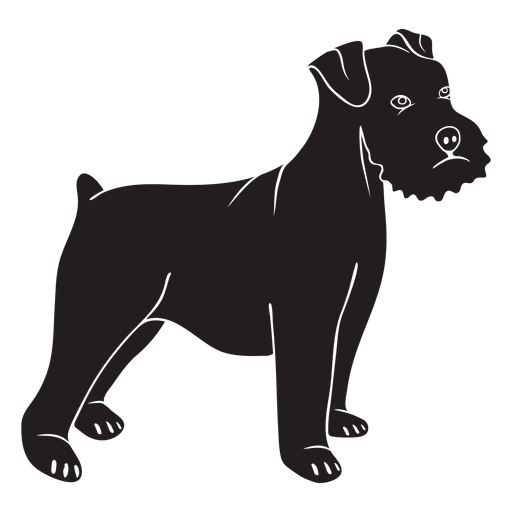 Schnauzer perro lateral negro Diseño PNG