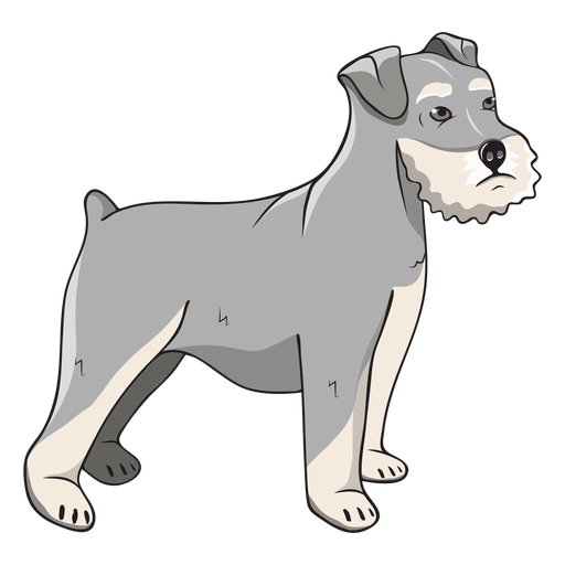 Ilustración del lado del perro Schnauzer Diseño PNG