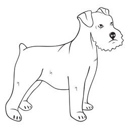 Schnauzer dog side stroke PNG Design