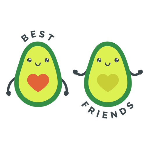 Melhores amigos abacates Desenho PNG