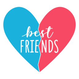Corazón de mejores amigos Diseño PNG