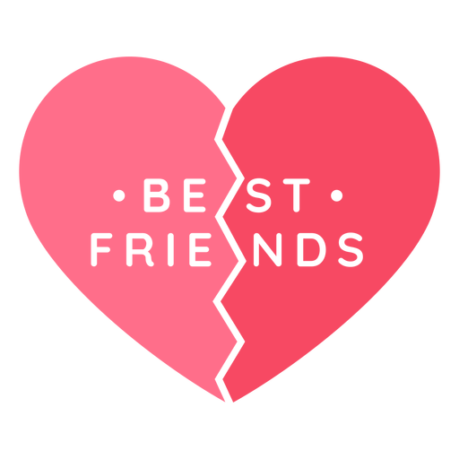 Beste Freunde rosa Herz PNG-Design