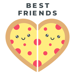 Coração de pizza dos melhores amigos Desenho PNG