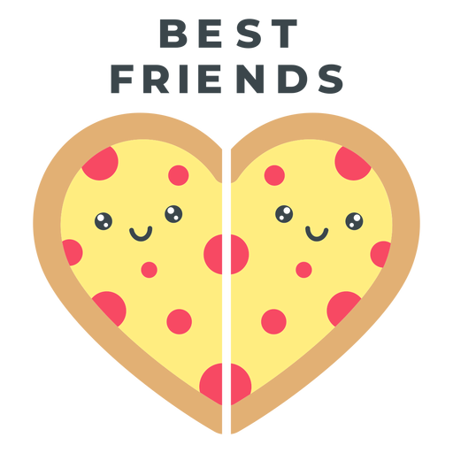 Download Best friends pizza heart - Transparent PNG & SVG vector file