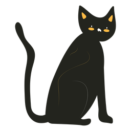 Schwarze Katze flach PNG-Design
