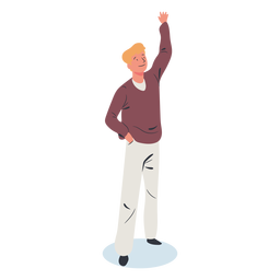 Blonde guy character isometric PNG Design