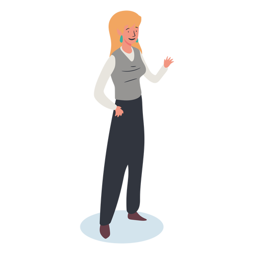 Blonde woman character isometric PNG Design
