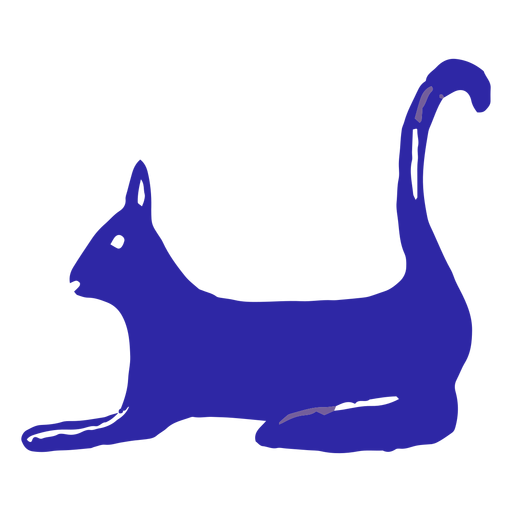 Gato azul desenhado ? m?o Desenho PNG