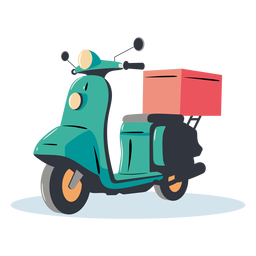 Entrega de scooter azul Diseño PNG