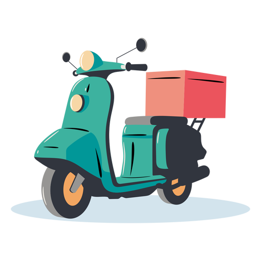 Blue scooter delivery PNG Design