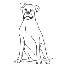 Boxer dog stroke PNG Design