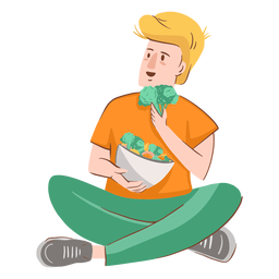 Rapaz comendo personagem Desenho PNG