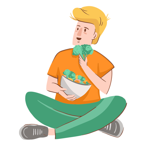 Boy eating character